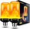LED Flame Light Bulbs, 4 Modes Flickering Light Bulbs with Upside Down Effect, E26/E27 Flame Bulb for Halloween Christmas Party Patio Porch Home Indoor & Outdoor Decorations - 2 & Organizer Storage Tote Bag